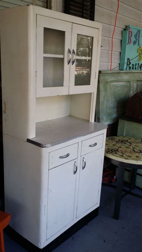 white metal kitchen cabinets vintage